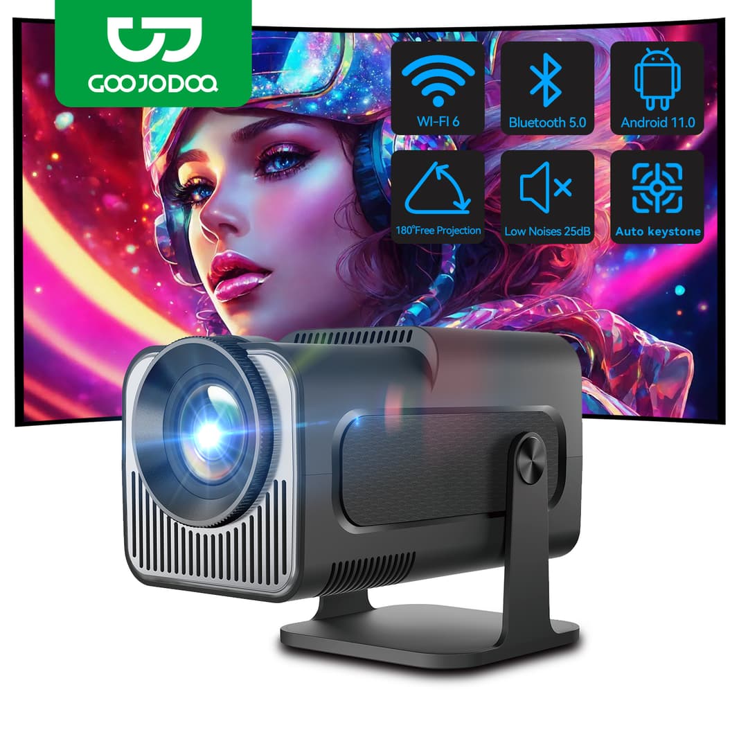 GOOJODOQ HY320 mini โปรเจคเตอร์ Android TV 4K mini projector โปรเจคเตอร์ดูหนัง https://wayoza.com