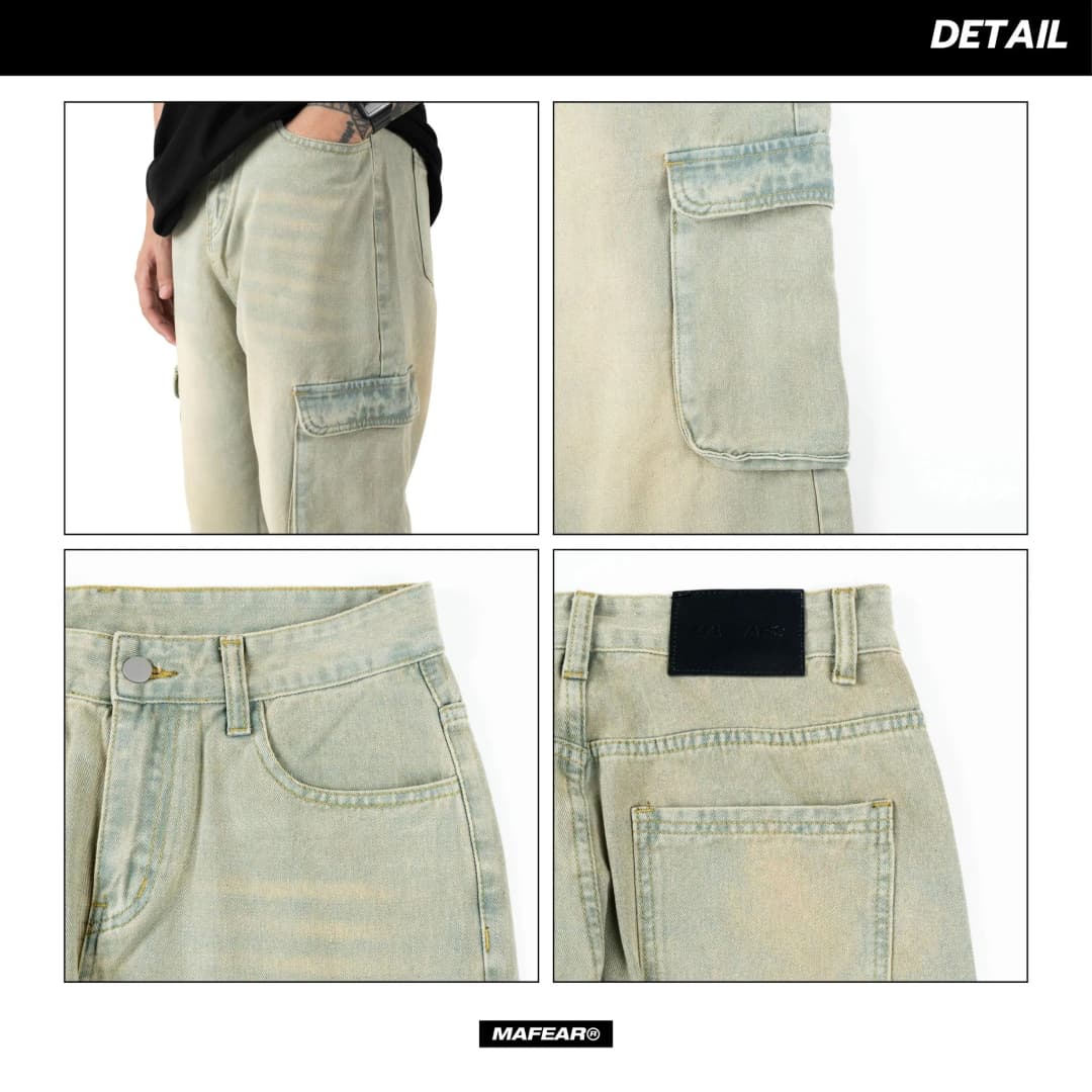 MAFEAR – กางเกงยีนส์คาร์โก้ รุ่น Cargo Denim (สีสนิม) https://wayoza.com