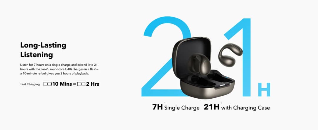SOUNDCORE C40i Flexible and Comfortable Clip-On Earbuds หูฟังบลูทูธไร้สาย หูฟังไร้สาย หูฟังบลูทูธ เสียงเบสหนัก กันน้ํา https://wayoza.com