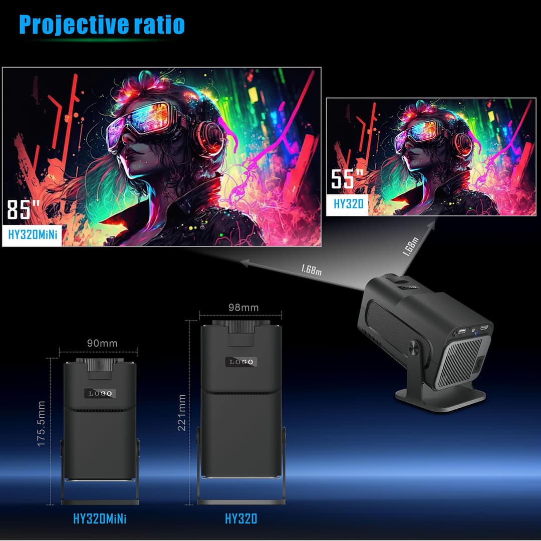 GOOJODOQ HY320 mini โปรเจคเตอร์ Android TV 4K mini projector โปรเจคเตอร์ดูหนัง https://wayoza.com